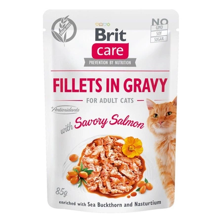 BRIT Care Cat Fillets In Jelly Kitten With Savory Salmon - mokra karma dla kota - saszetka 85g