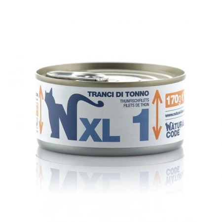 NATURAL CODE XL1 Plasterki Tuńczyka - mokra karma dla kota - puszka 170g