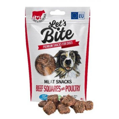 Przysmak dla psa Brit Let's Bite Meat Snacks Beef Squares Poultry 80g