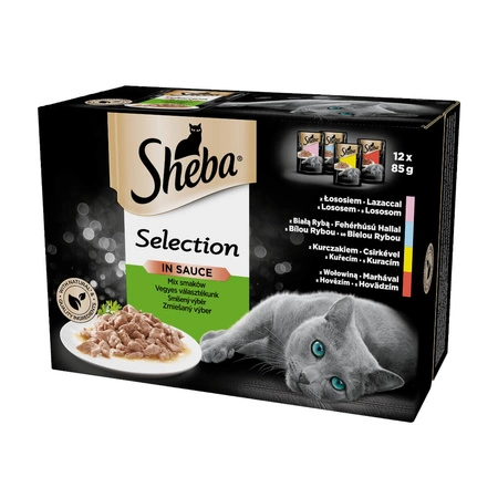 SHEBA Selection Mix Smaków w sosie - mokra karma dla kota - saszetka 12x85g