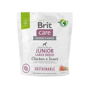 BRIT Care Dog Sustainable Junior Large Breed Chicken Insect - sucha karma dla psa 1kg